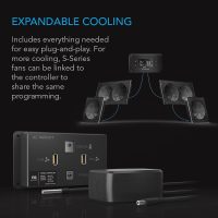 AC Infinity AIRPLATE T8 White, Quiet Cooling Dual-Fan System 6" with Thermostat Control, for Home Theater AV Cabinets - Image 5