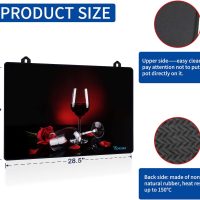 Stove Top Covers for Electric Stove, Extra Thick Natural Rubber Glass Top Protector,Prevents Scratching, Expands Usable Space (28.5'' x 20.5'' Rose) - Image 2
