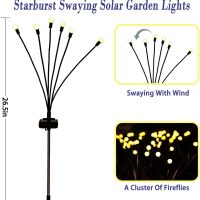 Solar Garden Lights Outdoor, 4 Pack Firefly Swaying Lights, Waterproof Garden Decor for Yard Patio Pathway Lawn, Gardening Gifts for Women Christmas Decoration - Image 6