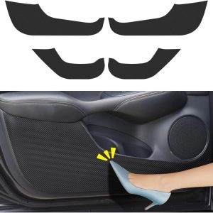 Car Door Anti Kick Pad for Honda HR-V HRV 2023 2024 2025 2026 Hybrid Accessories Carbon Fiber Style Leather Sticker Door Sill Protector Cover Edge Guard Side Mat Interior Dirty