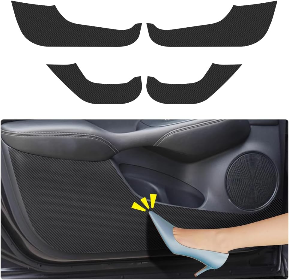 Car Door Anti Kick Pad for Honda HR-V HRV 2023 2024 2025 2026 Hybrid Accessories Carbon Fiber Style Leather Sticker Door Sill Protector Cover Edge Guard Side Mat Interior Dirty