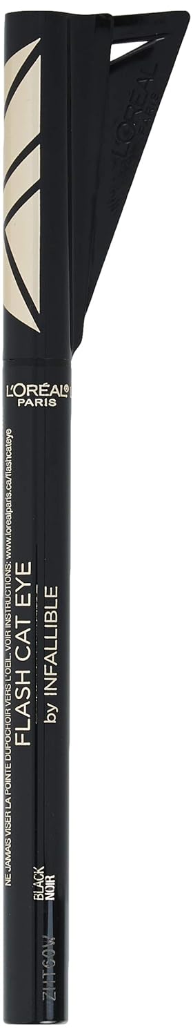 L'Oreal Paris Makeup Infallible Flash Cat Eye Waterproof Liquid Eyeliner, Black, 0.44 oz. - Image 4