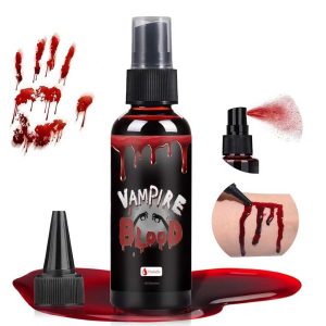 Fake Blood Spray for Halloween, 2 fl oz Washable Fake Blood Makeup, Realistic Fake Blood, Fake Blood for Face&Skin, Perfect for Costume, Vampire, Clown & Sfx & Cosplay & Zombie Make Up, 1PC