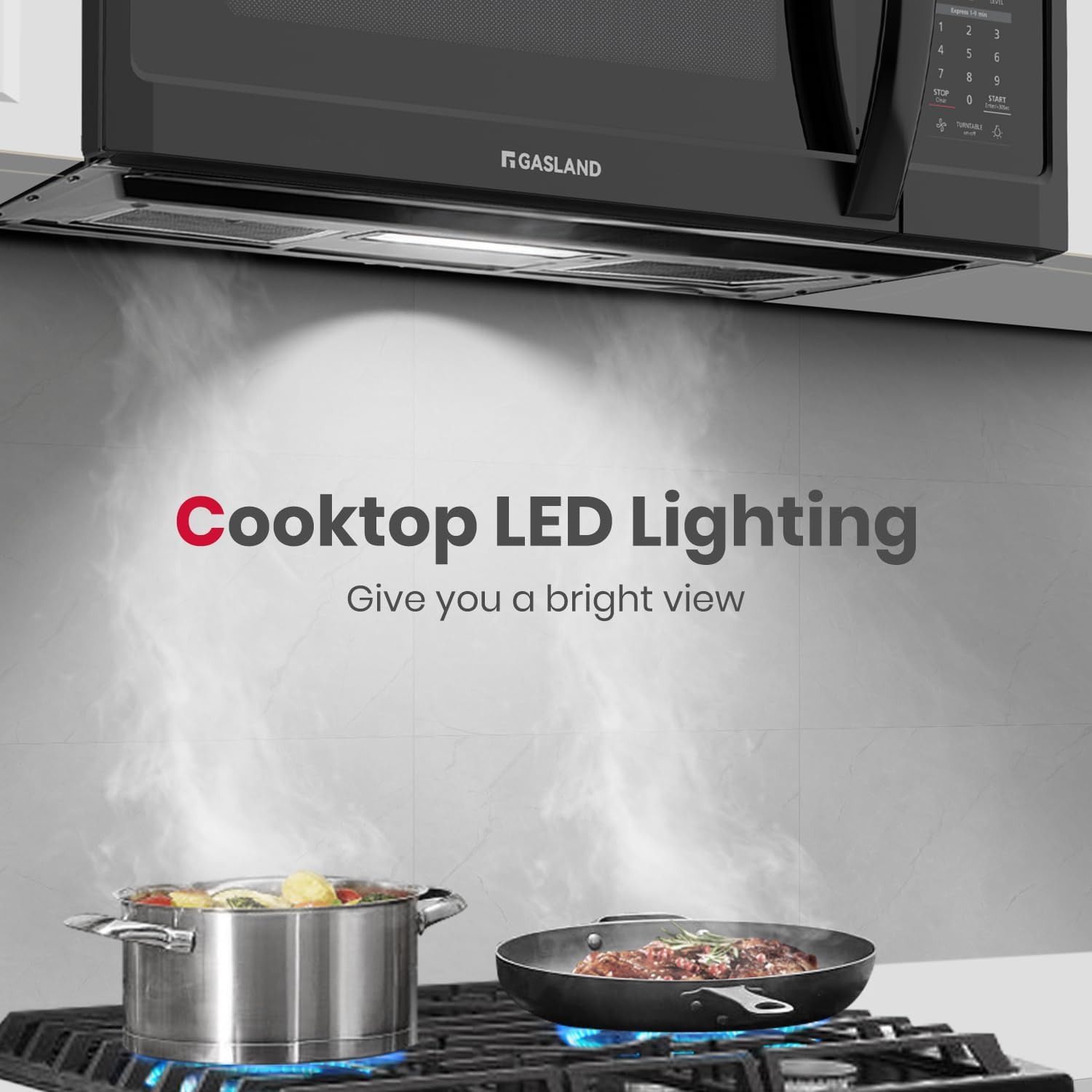 GASLAND Over the Stove Microwave 30 Inch, 1.9 Cu.ft. Over the Range Microwave with 11 Power Levels, One Touch Cooking, 400 CFM,1000W, LED, Turntable, Sensor Cook, Over Stove Microwave Oven, Black - Image 5