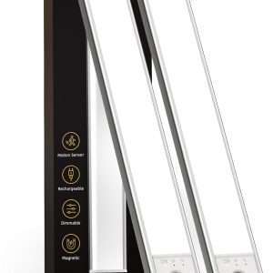 EZVALO 10inch Under Cabinet Lighting, LED Motion Sensor Light Indoor, 2400mAh USB Rechargeable Closet Lights, Dimmable & Magnetic Wireless Under Counter Lights for Kitchen, Pantry, Stairs (2 Pack)