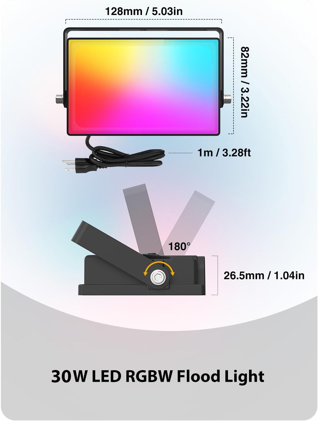 Onforu LED Flood Light Outdoor 30W 2500LM, Color Changing RGBW Floodlight with Remote, 2700K Warm White IP66 Stage Lights Indoor Uplights for Events, Uplighting for Halloween 4 Pack - Image 8