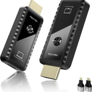 Wireless HDMI Transmitter and Receiver 328ft/100M, Wireless HDMI Extender Kit, Plug & Play, 4K Decode Support 2.4/5G for Streaming Video and Audio to Monitor from Laptop/Pc/Tv Box