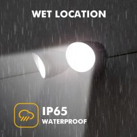 LUTEC 6222B 3500 Lumen 32 Watt 28 LED Dual-Head Floodlight Outdoor, Full Metal Design, Waterproof Exterior Security Wall Light 5000K for Patio, Garden, Yard-Black - Image 5