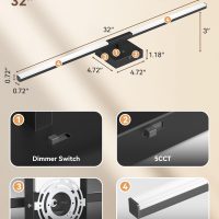 Ensenior Modern Bathroom Vanity Light 32 inch, Built-in Dimmer, 18.5W Dimmable 5CCT Led Bath Lights, Black Bar Vanity Light for Bathroom Mirror Cabinets Bedroom-FCC Certificated - Image 6