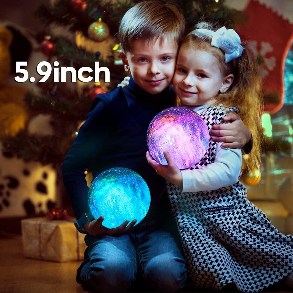 BRIGHTWORLD Moon Lamp Galaxy Lamp 5.9 inch 16 Colors LED 3D Moon Light, Remote & Touch Control Moon Night Light Gifts for Girls Boys Kids Women Birthday - Image 5
