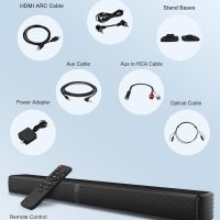 2 in 1 Separable Sound Bar for Smart TV, 2.2 Channel 32Inch Bluetooth 5.0 TV Speaker for Surround Sound System, Built-in Dual Subwoofer, Bass Adjustable, Remote Control Included(Sound Bar) - Image 9