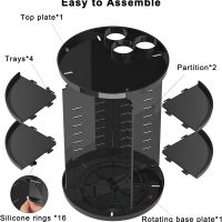 Rotating Makeup Organizer for Vanity, 360 Spinning Skincare Organizers with Adjustable Trays, Make Up Desk Storage Carousel Rack, Cosmetic Display Cases for Dresser Bathroom Countertop - Image 7