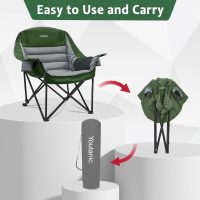 Oversized Camping Chair, Portable Folding Camping Chairs with Side Pocket, Cup Holder and Carry Bag, Heavy Duty Outdoor Camping Chairs for Adults, Fishing, Sports, Trip, up to 400lbs, Style 7 - Image 6
