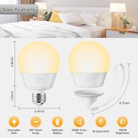 Brightown E26 Rechargeable Light Bulb with Remote and Timer, Battery Backup Bulb for Sconces and Lamps, Magnetic Bulbs for Non-Hardwired Fixture, 3 Color Temperatures + 9 RGB Colors, Dimmable, 2 Pack - Image 7