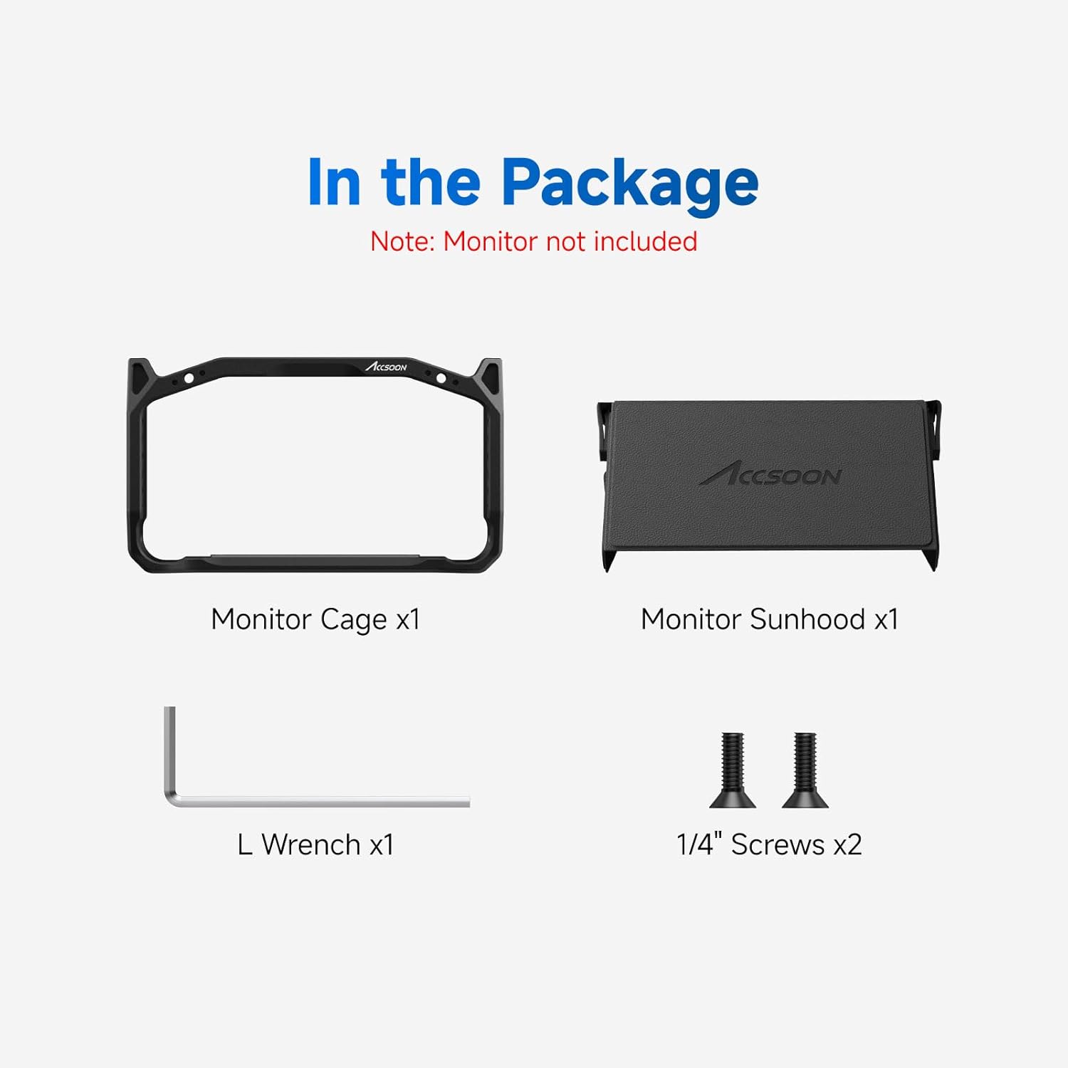 Accsoon CineView M7/M7 Pro 7 inch Camera Field Monitor Cage& Sunshade Kit for CineView M7 Pro Wireless Video Transmission System with Multiple Anti-Rotation 1/4” Mounts, Weight 222g - Image 8