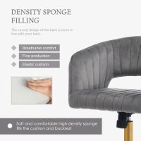 Vanity Chair with Back 360 Swivel Armchair and Gold Base, Criss Cross Chair with Wheels for Vanity Home Office, Living Room, Bedroom and Study (Grey) - Image 6