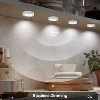 Led Under Cabinet Lighting, Motion Sensor Light Indoor, 1000mAh Puck Lights with IR Remote, Rechargeable Under Counter Lights for Kitchen,Cabinets,Closet,Stairs Indoor (6 Pack) - Image 3