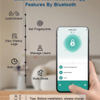 Fingerprint Door Lock, Smart Fingerprint Door Knob with Keypad, Biometric Door knobs with App Control, Auto Lock Door Lock with Code, Keyless Door Knob with Locks for Bedroom, Home,Office-Matte Black - Image 5