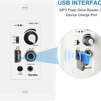 Herdio 5.25'' Home Audio Package Wall Mount Bluetooth Amplifier Receiver System with 300W in Ceiling Wall Passive Speakers Great for Home Theater Office Bathroom Kitchen Living Room (A Pair) - Image 6