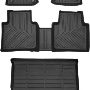 Floor Mats for Volkswagen Tiguan 2018-2023 2024 (Only for 5 Seater) All Weather Cargo Liner for Tiguan Accessories TPE Car Floor Mats Carpet Protection