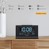 DreamSky Alarm Clocks for Bedrooms with Battery Backup, Auto Set Digital Clock with Date and Day of Week, Temperature, USB Port, Auto DST, Dimmer, 12/24H - Image 4