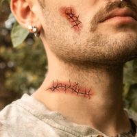 Halloween Body Face Scar Realistic Temporary Tattoos Sticker Paper Waterproof for Fool's Day Fun Skin Color - Image 2
