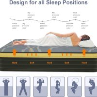 Elfreda Short Queen Mattress, 12 inch Pillow Top Pocket Spring Hybrid RV Mattress, Memory Foam Innersprings Medium Firm，Supportive Pressure Relief 74''x60 Camper in a Bag - Image 5