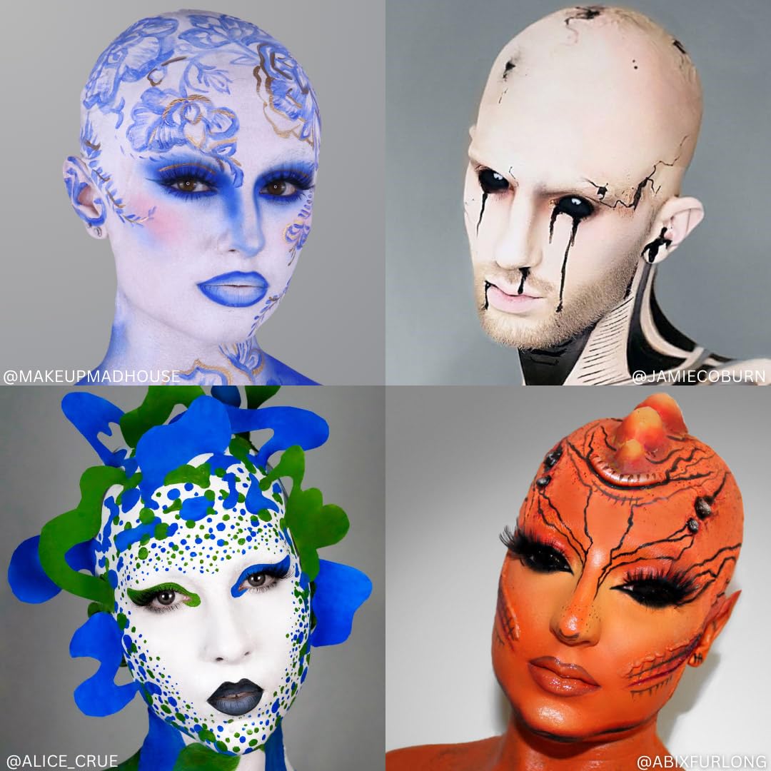 Mehron Makeup Premium Character Kits| Makeup Kits for Halloween & Cosplay| Made in the USA | Complete Kit | Includes Tools & Instructions on How to Create the Look | (Bald Cap) - Image 5