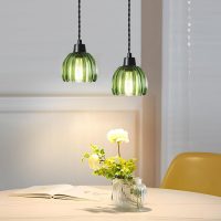 Glass Green Tulip Lamp Shades Set of 2 Small Flower Art Blown Lampshades,1.58lb,1.65" Top x 5.5" Diameter x 3.9" Height,Replacement Mini Lamp Shade for Floor Lamp Table Wall Lamp Chandelier Decor - Image 5