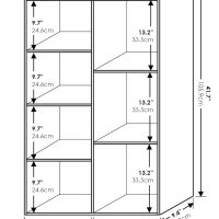 Furinno LUDER Book Shelf, 7-Cube Bookshelf, Bookcase, 9.4" x 19.5" x 41.7", for Living Room, Bedroom, Home Office, White - Image 3