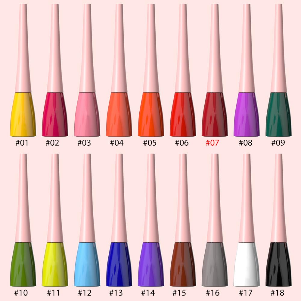 evpct 1Pcs Dark Red Liquid Eyeliner Waterproof Dark Red Eye Liners for Women, Eyes Wing Eyeliner Stamps Shapes Colored Eyeliner delineador de ojos a prueba de agua contra el agua blanco para ojos - Image 4