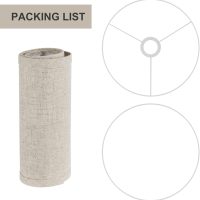 11"x11"x8" Assembly Required Lampshade for Floor Lamp, Table Lamp, Bedside Lamp, Fabric Drum Lampshade Classic Modern Style, Spider Fitter, Linen - Beige - Image 4