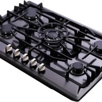 Gas Cooktop 30 Inch, Built-in 5 Burners Gas Stovetop Stainless Steel LPG/NG Convertible Gas Stove Dual Fuel Sealed Gas Cooktop - Black - Image 3