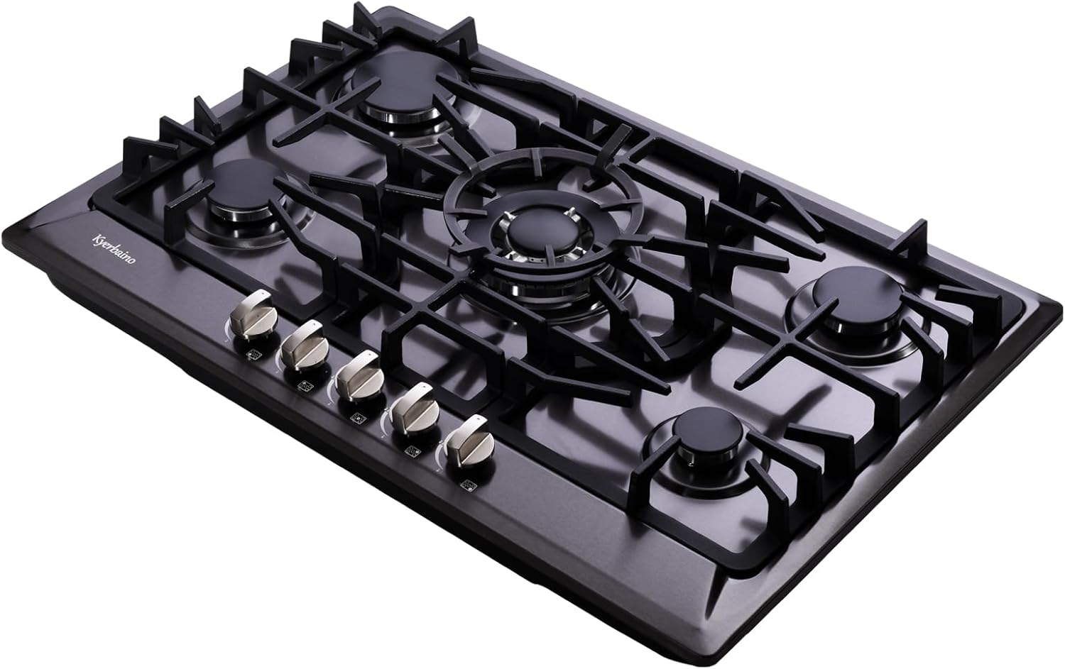 Gas Cooktop 30 Inch, Built-in 5 Burners Gas Stovetop Stainless Steel LPG/NG Convertible Gas Stove Dual Fuel Sealed Gas Cooktop - Black - Image 3