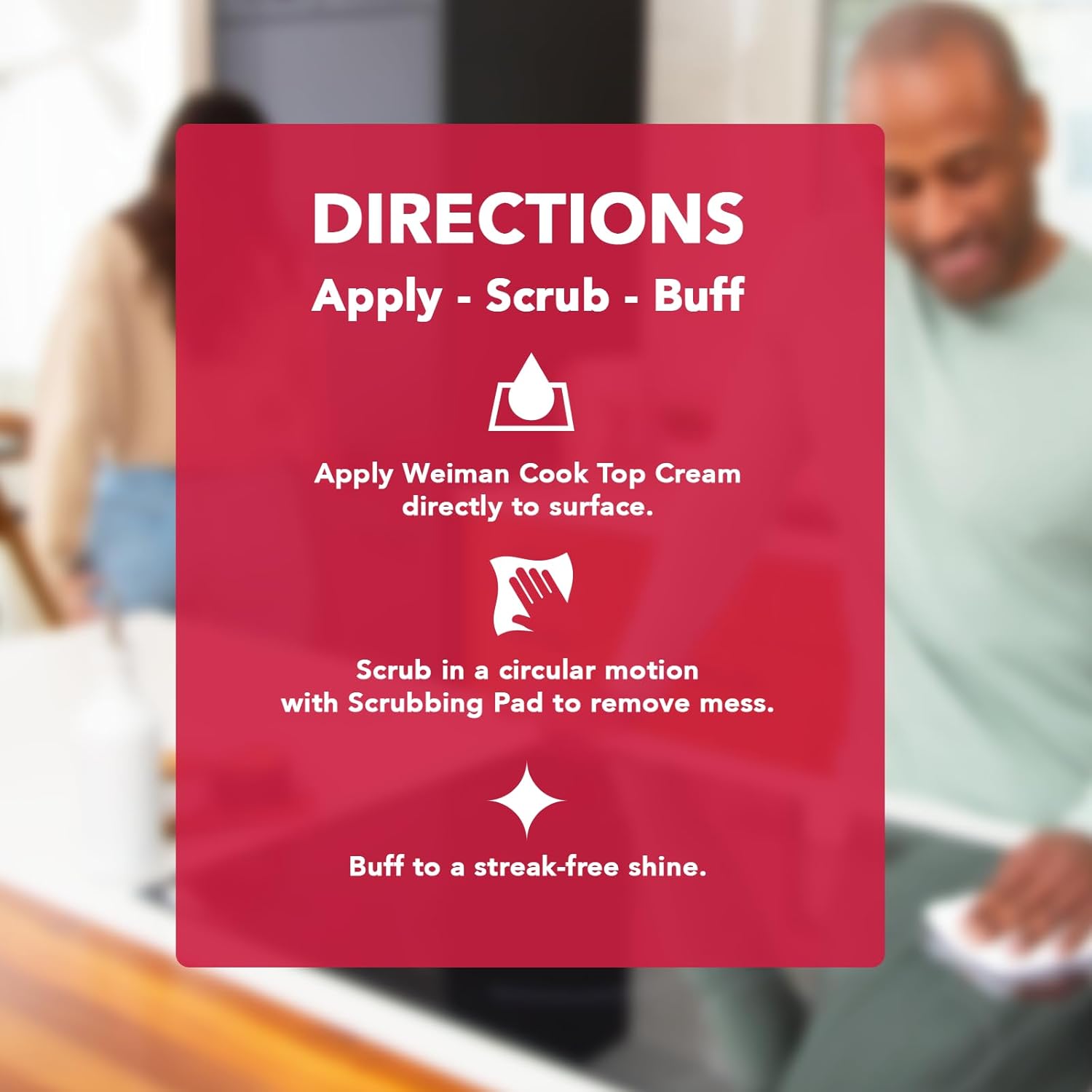 Weiman Ceramic and Glass Cooktop Cleaner - Heavy Duty Cleaner and Polish (10 Ounce Bottle and 3 Scrubbing Pads) - Image 9