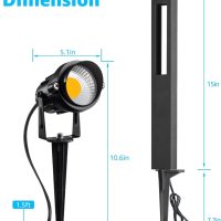 SUNVIE 12-Pack Low Voltage Pathway Lights Wired with Spotlights LED Outdoor Landscape Lighting Kit for Path, Garden, Yard, Patio, Cast-Aluminum, IP65 Waterproof, 12-24V AC/DC, 3000K Warm White, Black - Image 8
