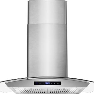 COSMO COS-668WRCS75 30 in. Vista Collection 380 CFM Ducted Wall Mount Range Hood, Touch Controls, LED Lights, Stainless Steel