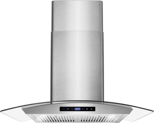 COSMO COS-668WRCS75 30 in. Vista Collection 380 CFM Ducted Wall Mount Range Hood, Touch Controls, LED Lights, Stainless Steel