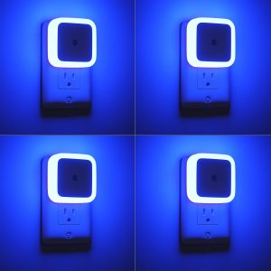 Sujeet Blue Night Light 4 Pack,Night Lights Plug into Wall 4-Pack, Nightlight Plug in Night Lights, Dusk to Dawn Night Lamp Led Night Light for Bedroom, Bathroom, Hallway