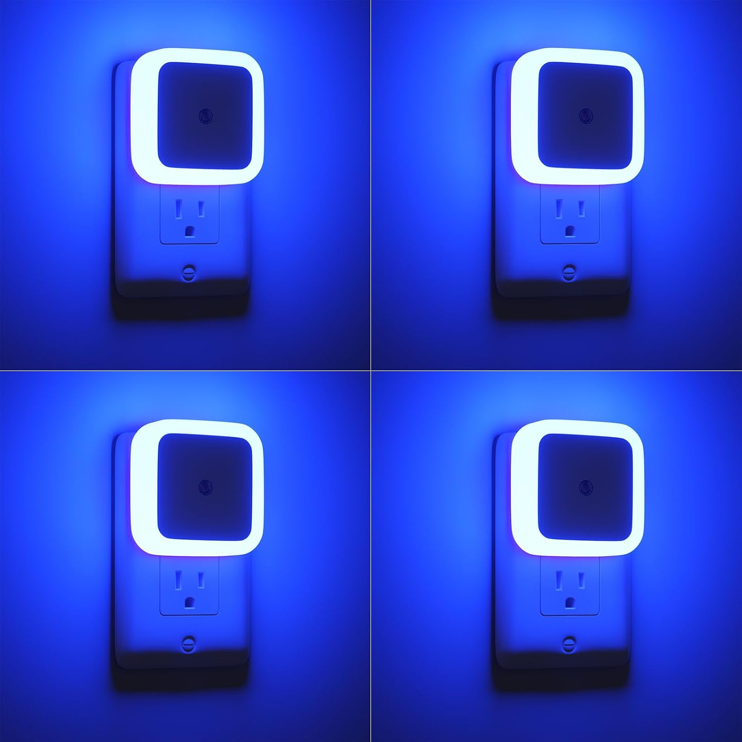Sujeet Blue Night Light 4 Pack,Night Lights Plug into Wall 4-Pack, Nightlight Plug in Night Lights, Dusk to Dawn Night Lamp Led Night Light for Bedroom, Bathroom, Hallway