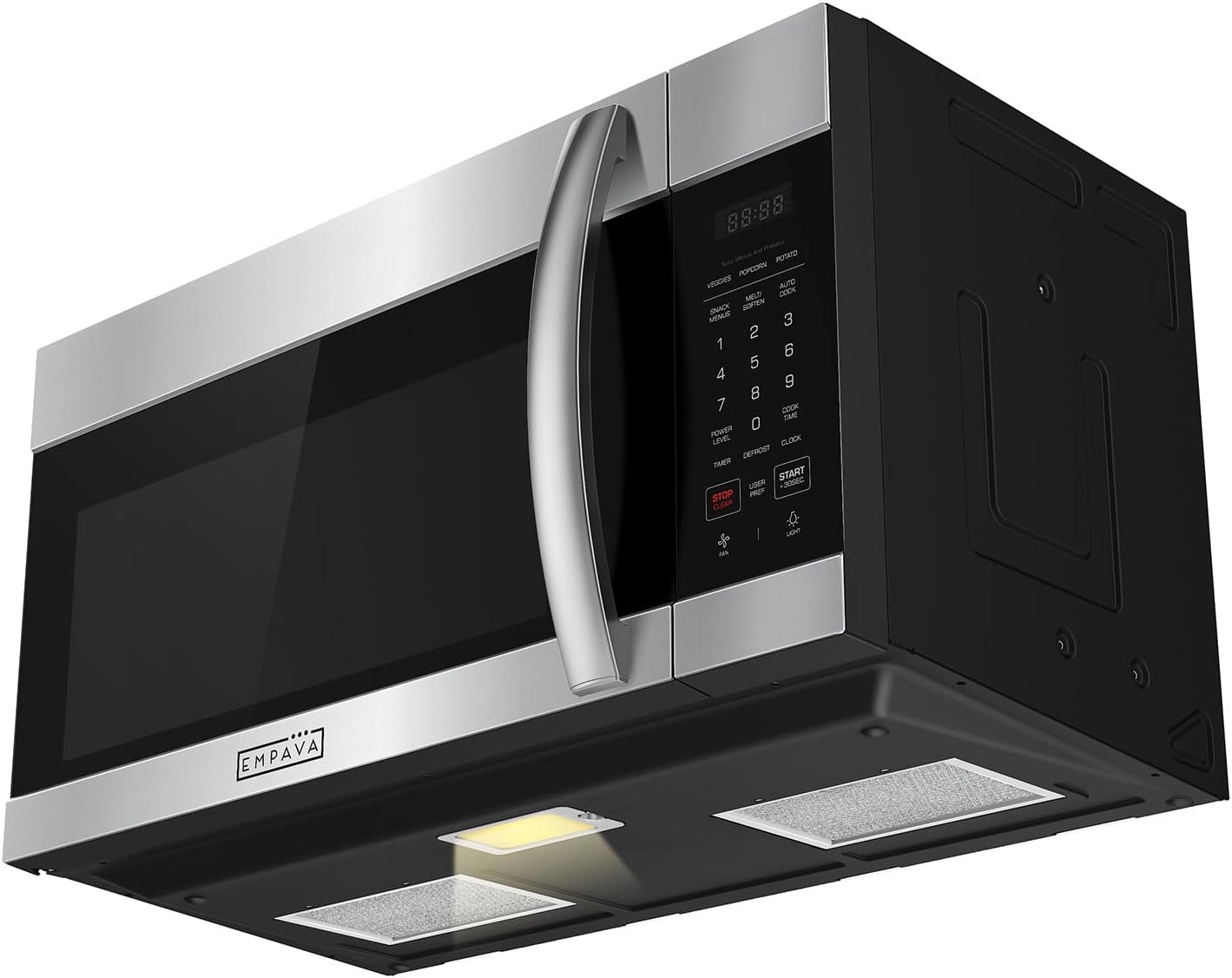 Empava Over the Range Microwave Oven with Screen Touch Control, 1000 Watts, 300 CFM Venting and Sensor Cooking in Stainless Steel, EMPV-30OTR01, Silver - Image 2