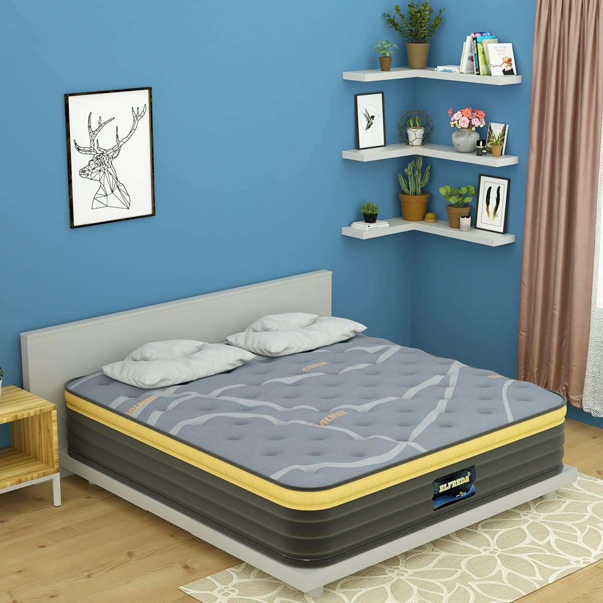 Elfreda Short Queen Mattress, 12 inch Pillow Top Pocket Spring Hybrid RV Mattress, Memory Foam Innersprings Medium Firm,Supportive Pressure Relief 74''x60 Camper in a Bag - Image 7