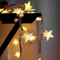 Star String Lights 10Ft 20 LED Fairy Lights Battery Operated Waterproof Indoor Outdoor Twinkle Christmas Lights for Bedroom Party Wedding Xmas Tree Decoration (Warm White) - Image 3