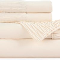 Bedsure Queen Sheet Set - 4 Pieces Soft Queen Size Sheets - Breathable & Cooling - Hotel Luxury - Easy Care Polyester Microfiber Bedding for Women, Men, Beige - Image 8
