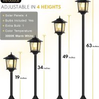 PASAMIC 63" Solar Lamp Post 2Pack, Outdoor Lights Waterproof, Pole Lights Outdoor, Floor Lamp for Patio, Warm White, Replaceable Bulb - Image 7