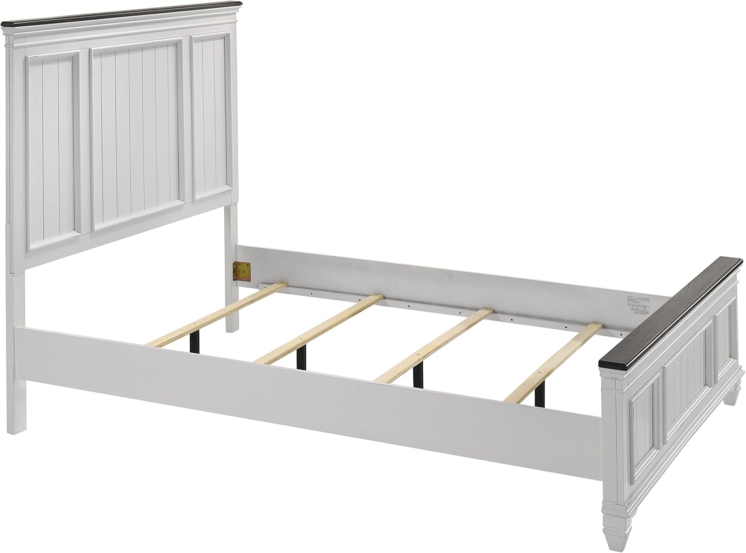 Roundhill Furniture Clelane Wood Bedroom Set with Shiplap Panel Queen Bed, Dresser, Mirror, Nightstand, and Chest in Weathered White and Dark Gray - Image 10
