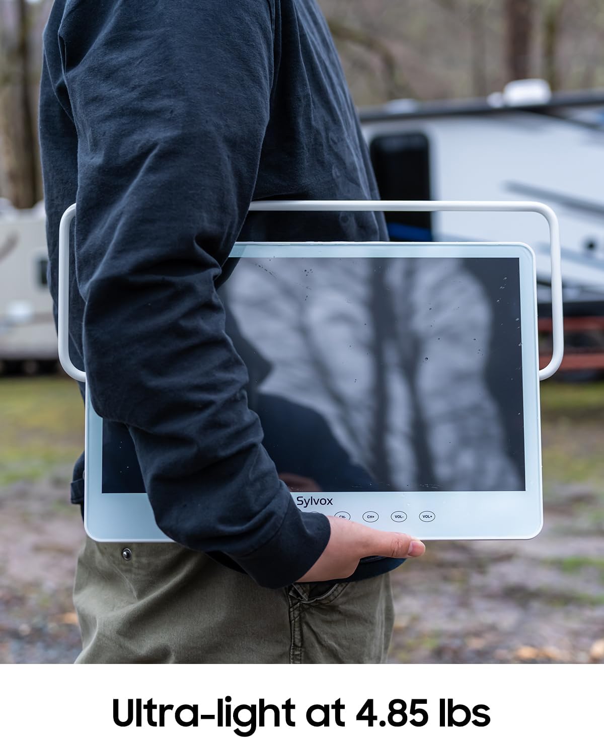 SYLVOX 15.6" Portable TV, 1080P Smart TV, 10000mAh Battery (6H), Rechargeable, IP66 Waterproof, Supports Apps & Voice Control. Perfect for RV, Kitchen, Camper & More - Image 5