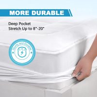 Queen Mattress Pad Cover Cooling Mattress Topper Pillow Top with Down Alternative Fill (8-21” Fitted Deep Pocket Queen Size) White - Image 5