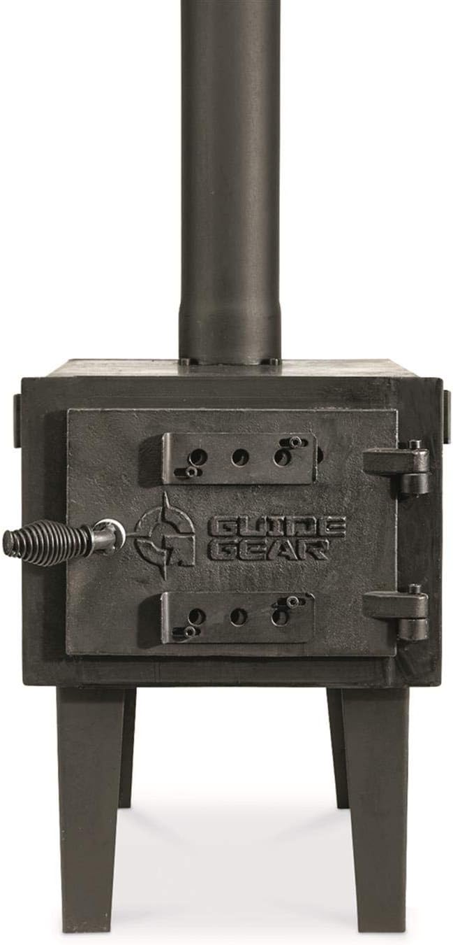 Guide Gear Outdoor Wood Burning Stove; Portable with Chimney Pipe for Cooking and Camping - Image 2