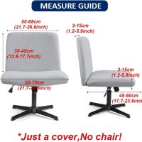 Armless Chair Slipcover Criss Cross Accent Mid Back Wide Seat Swivel Task Chair Protector Stretch Removable for Living Room Bedroom Accent Chair (Wine-red) - Image 2